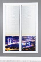 Toronto Ekru Simli Cam Balkon Plise Perde